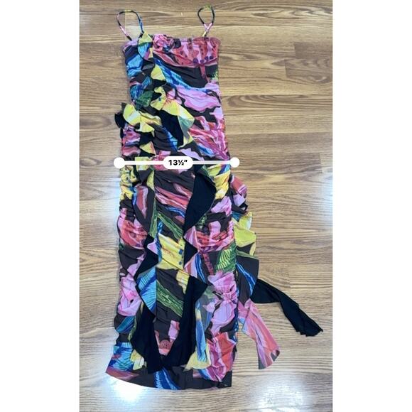 ROCOCO SAND multi floral bodycon Chris Midi Dress small - Picture 7 of 14